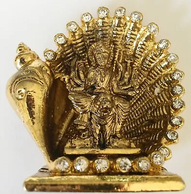 $8.99 • Buy Maa Durga MATA Rani In Conch Idol Metal Golden Statue For Home Mandir H-2.4 