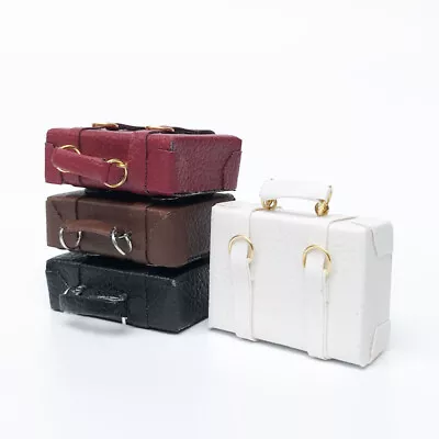 1/6 Scale Dollhouse Miniature LEATHER Case Vintage Suitcase Box Office Briefcase • $6.34