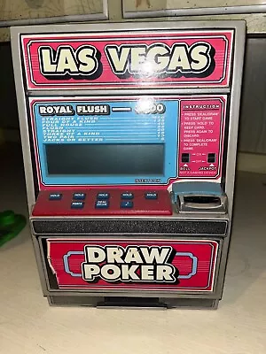 Las Vegas Draw Poker Electronic Slot Machine Bank Royal Flush 3000 Vintage 1992 • $26.99