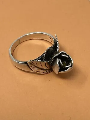 Vintage SCF Denmark 925 Sterling Silver Ring Tulip Rose Bud Modernist Size 6 • $54.99