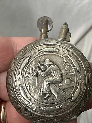 Vintage Military Trench Pocket Lighter Made From Pocket Watch Case - Fishing • $133.50
