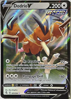 Pokemon TCG - Dodrio V Ultra Rare Holo - 201/264 - Fusion Strike • $1.29