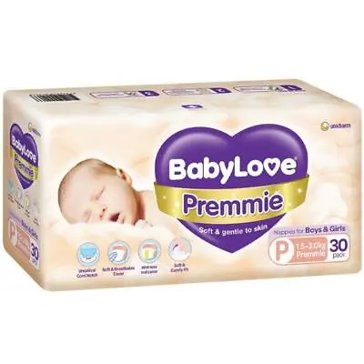 Babylove Premmie Nappies 30 Pack • $24.95