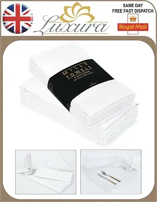 £10.34 • Buy Pack Of 12 Napkins Table Linen Dinner Cloth Poly Cotton Hotel Wedding 45cmx45cm