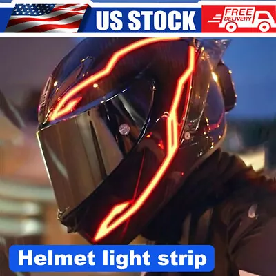 LED Motorcycle Helmet Light Strip Motor Bike Night Riding Luminous Light Signal • $10.92