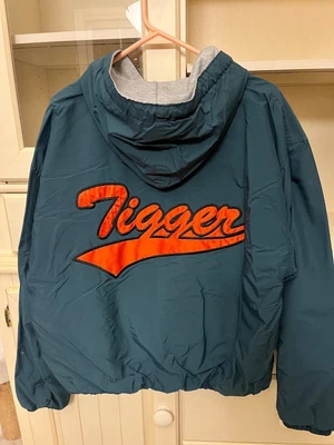$59 • Buy Vintage Women’s Disney Tigger Windbreaker Jacket With Hoodie, Green, Size M
