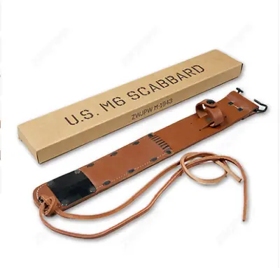 Ww2 Us Army Airborne Paratrooper M6 Brown Leather Sheath Set • $23.39