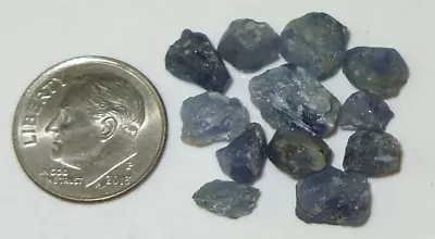 24.57ct Lot 12 Pieces Natural Burma Sapphire Specimen/Cab Grade Rough WoW *$1NR* • $0.99