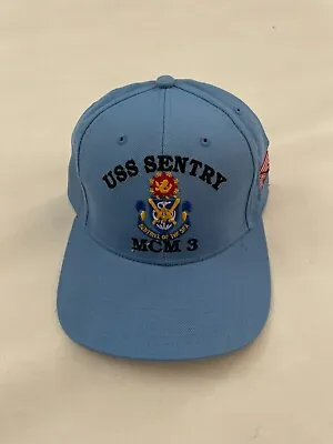 New The Corps USS Sentry MCM 3 MTT Baby Blue Baseball Cap One Size. • $27.99