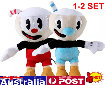 10  Cuphead Plush Mugman Mecup And Brocup Stuffed Doll Kids Birthday Gifts 2 SET • $17.63