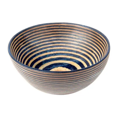 Island Bamboo Pakka Wood Round PIn Bowl Blue • $7.99