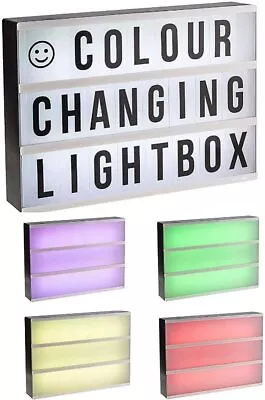 Colour Changing A4 Light Up 90 Letters Box Cinematic Led Sign Wedding Party • £9.95