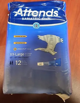 Attends Bariatric XXL Fitted Briefs - Adult Diapers 12 Pack - For Men & Women • $8.95