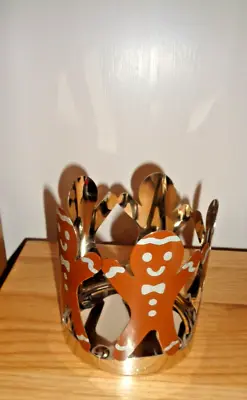 Yankee Candle GINGERBREAD MEN JAR CANDLE HOLDER U.S RETIRED • £18.99