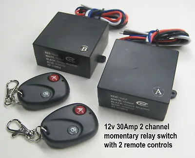 MSD-INC 12V Output 30A 2channel MOMENTARY RELAY SWITCH With REMOTE RX12 • $35