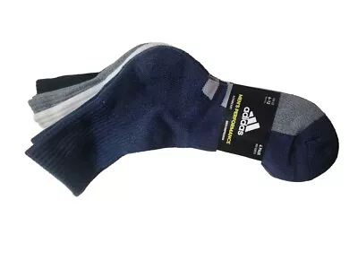 Adidas Men's Performance High Quarter Crew Socks Multicolored 4 Pair • $32