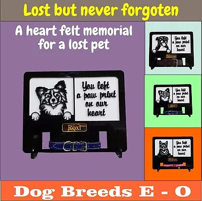 Dog Memorial Dog Collar Display Plaque (Dog Breeds E - O) • £24.99