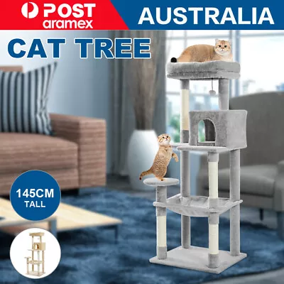 Cat Tree Tower Scratching Post Scratcher Wood Condo Toys House Bed 180cm • $71.16