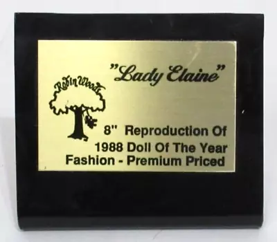Plaque For Robin Woods  Lady Elaine  8  Reproduction Of 1988 Doll Of The Year • $4.95