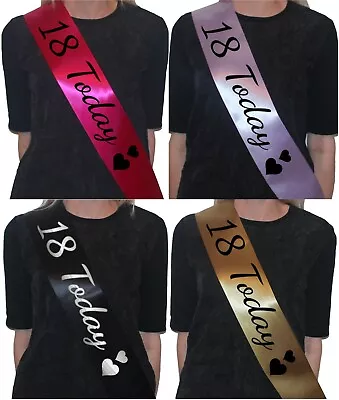 18th Birthday Sash 18 Today Party Gift Accessory Satin Ribbon- Free Delivery • £3.30