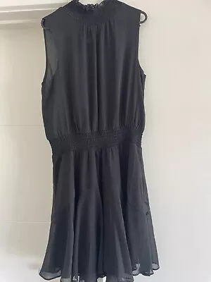 Decjuba Black Sleeveless Dress Size 8 Erica Shirred Waist BNWT • $6