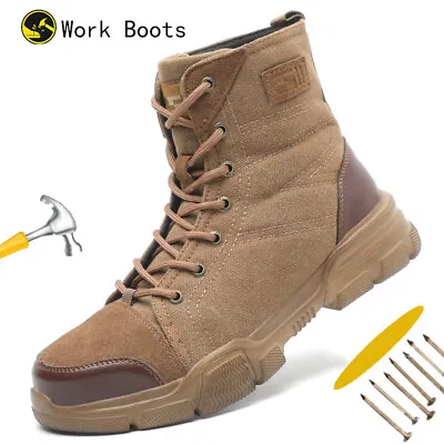 Mens Indestructible Work Boots Waterproof Safety Boots Anti-smash Steel Toe Boot • $46.49