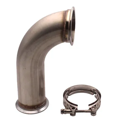 $67.99 • Buy 2.5  In V-BAND STAINLESS 90 DEGREE UNIVERSAL ELBOW DOWN EXHAUST PIPE TURBO CLAMP