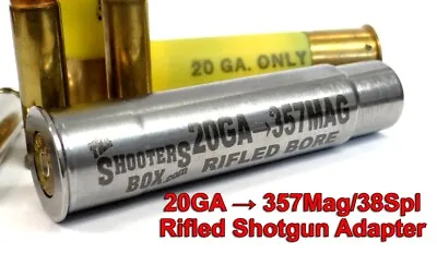 20GA To 357 Magnum & 38 SPL RIFLED Shotgun Adapter - Chamber Reducer - Stainless • $30.95