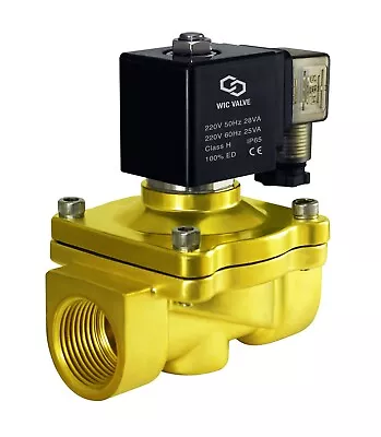 1  Inch Brass Zero Differential Electric Water Solenoid Process Valve 220V AC NC • $84.99