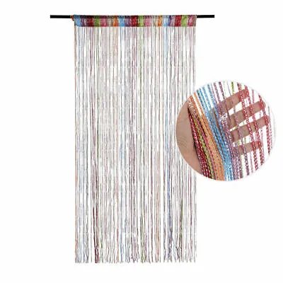 Hanging String Curtains Window Beaded Panels Door Fly Screen Room Divider Tassel • £4.59