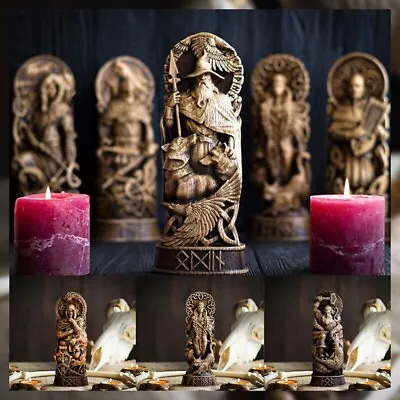 Freyja Statue Norse God Carving Altar Heathen Asatru Viking God Goddes Sculpt • £12.89