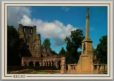 Kelso Abbey & War Memorial Kelso Roxburghshire Scotland Postcard Unposted • £5