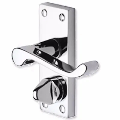 £12.22 • Buy VICTORIAN SCROLL PRIVACY DOOR HANDLES Interior Latch Lock Brass Chrome Satin