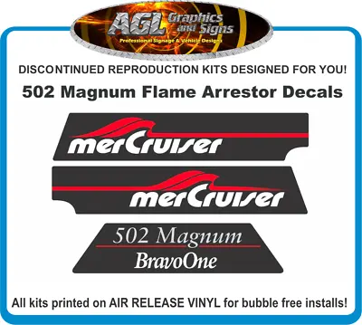 Mercruiser 502 Magnum Bravo One Flame Arrestor Replacement Decals • $25.75