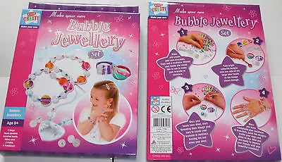 KIDS CREATE Make Your Own Bubble Jewellery SetRINGSBEADSGIRLS GREAT GIFT 5+ • £4.79