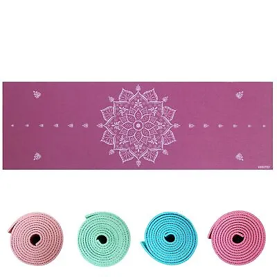 Viavito Asuryama Yoga Mat 4mm Anti-Slip Waterproof Fitness Mat With Carry Strap • £13.49