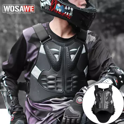 WOSAWE Adult Motorcycle Ski Skate Spine Chest/Back Armor Vest Protection Guards • $44.98