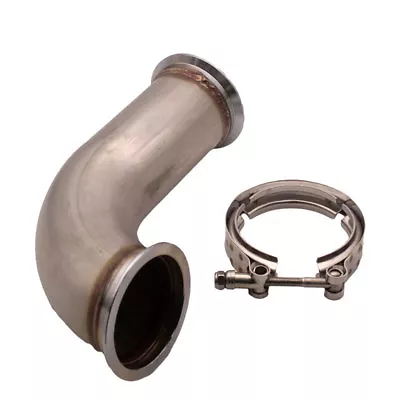 $67.99 • Buy 2.5 Inch 90 Degree V-Band Flange W/Clamp Short Leg Downpipe 3  Outlet US Stock