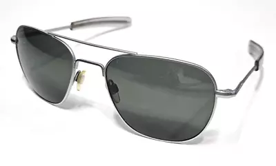 AO American Optical Original Pilot Polarized Sunglasses - Matte Silver 57-20-140 • $74.95