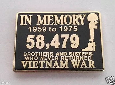 IN MEMORY OF THE VIETNAM WAR 1959-1975 (1 ) Military Hat Pin P15843 EE • $5.94