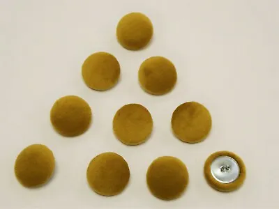 £3.95 • Buy 10 X Upholstery Buttons In MUSTARD GOLD - Plush Velvet (Size: 25mm)