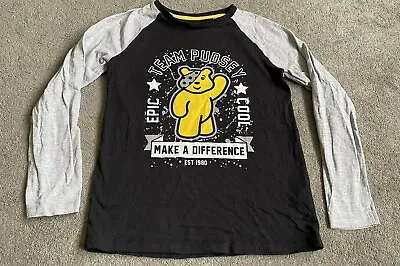 BBC CHILDREN IN NEED PUDSEY BEAR TOP - BLACK - 9-10 Yrs - GOOD CONDITION • £3.49