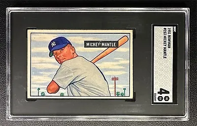 Mickey Mantle Sgc 4 1951 Bowman Baseball #253 Rookie Card Rc Yankees Hof Vg-ex • $21749.99
