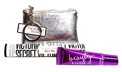 Victoria Secret Lot - Love Me Parfum Roll-On Change Purse/Keychain & Lipgloss • $15