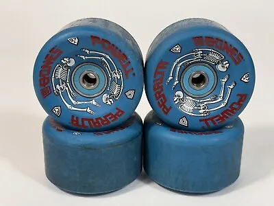 Powell Peralta G-Bones Skateboard Wheels With Bones Reds Bearings Blue 64mm 97A • $37.50