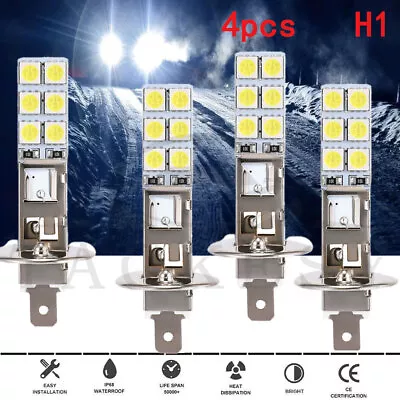4x H1 LED Headlight Bulbs Conversion Kit High Low Beam Super Bright 6000K White • $9.97
