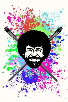 £23.11 • Buy Bob Ross With Crossed Brushes Painting Art Mural Inch Poster 36x54 Inch