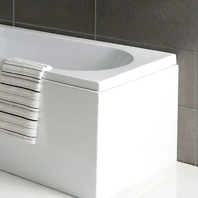 L Shape / P Shape Shower Bath End Panel 700mm 70cm White Acrylic 520 High  • £39.95