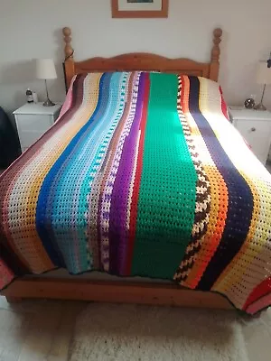 Single/Small Double Bed Handmade Crochet Hippy Boho Blanket • £10