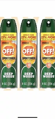 3 OFF! Sportsmen Deep Woods Insect Repellent 3 Sweat Resistant Bug Spray 8 OZ • $15